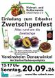 Zwetschgenfest am Sonntag, 20.09.26 um 13:00 Uhr, HKV Erbach, Erbach-Donau